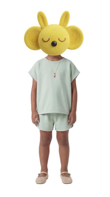 SET T-SHIRT EN BERMUDA MET CONTRAST - Zeegroen van Zara