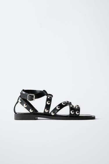 STUDDED SANDALS - Black by Zara
