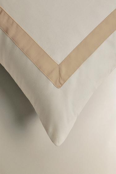 SATEEN PILLOWCASE WITH BORDER (300 THREAD COUNT) - Cava by Zara - Image 3