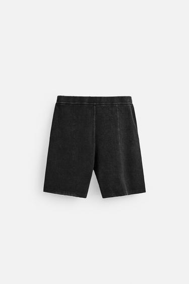 RELAXED FIT KNITTED BERMUDA SHORTS - Black by Zara - Image 7