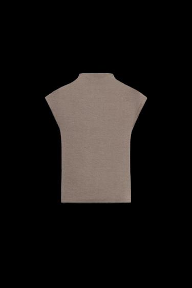 TOP MIT HOHEM KRAGEN - Braun von Zara