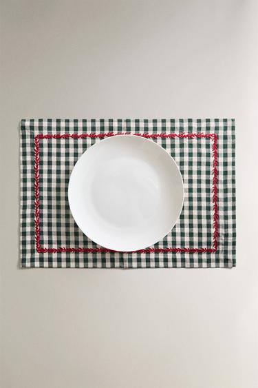SET DE TABLE CARREAUX NOËL - Vert de Zara - Image 4