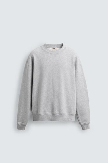 СУИТШЪРТ С ОБЛО ДЕКОЛТЕ REGULAR FIT - Сив мергел от Zara