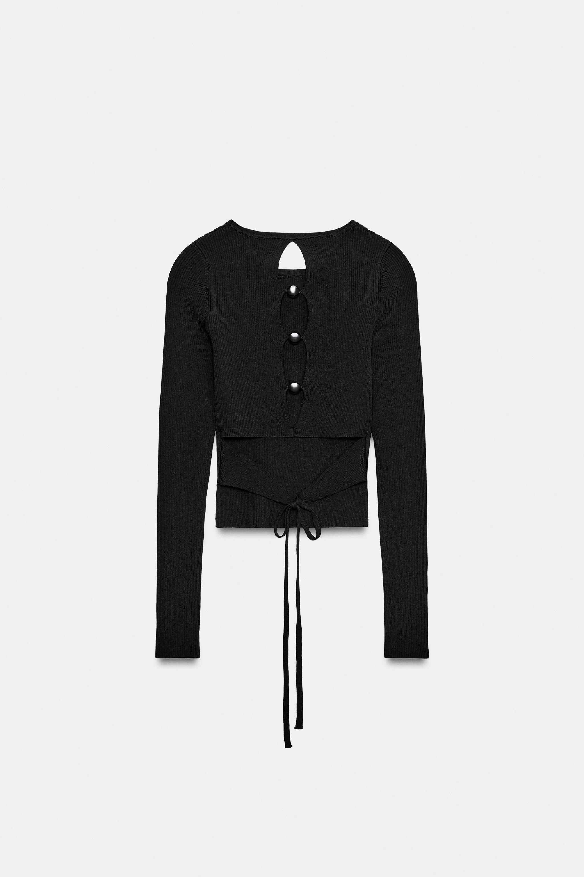 OPEN BACK TOP WITH BEADS - Black | ZARA South Africa