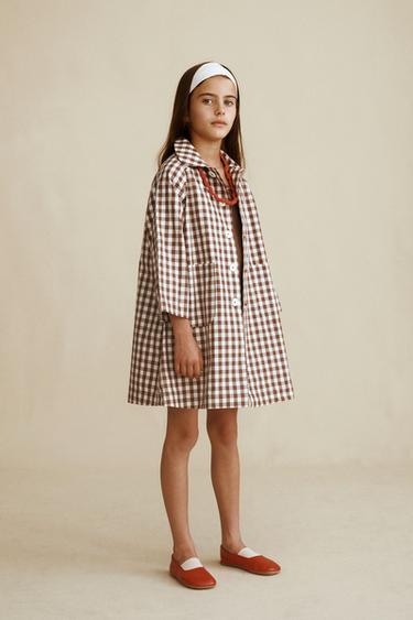 LONG GINGHAM TRENCH COAT CREATED BY CARAMEL LONDON X ZARA - Chocolate by Zara