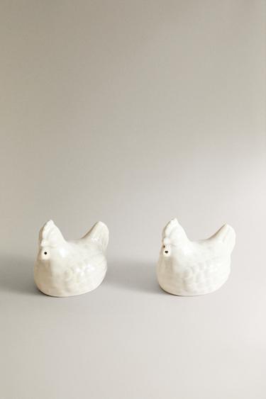 SET SALZ- UND PFEFFERSTREUER HUHN - Cremefarben von Zara - Bild 0