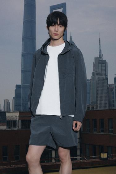 TECHNICAL HOODED JACKET - Light indigo by Zara