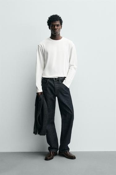 REGULAR FIT LONG SLEEVE T-SHIRT - White by Zara - Image 0