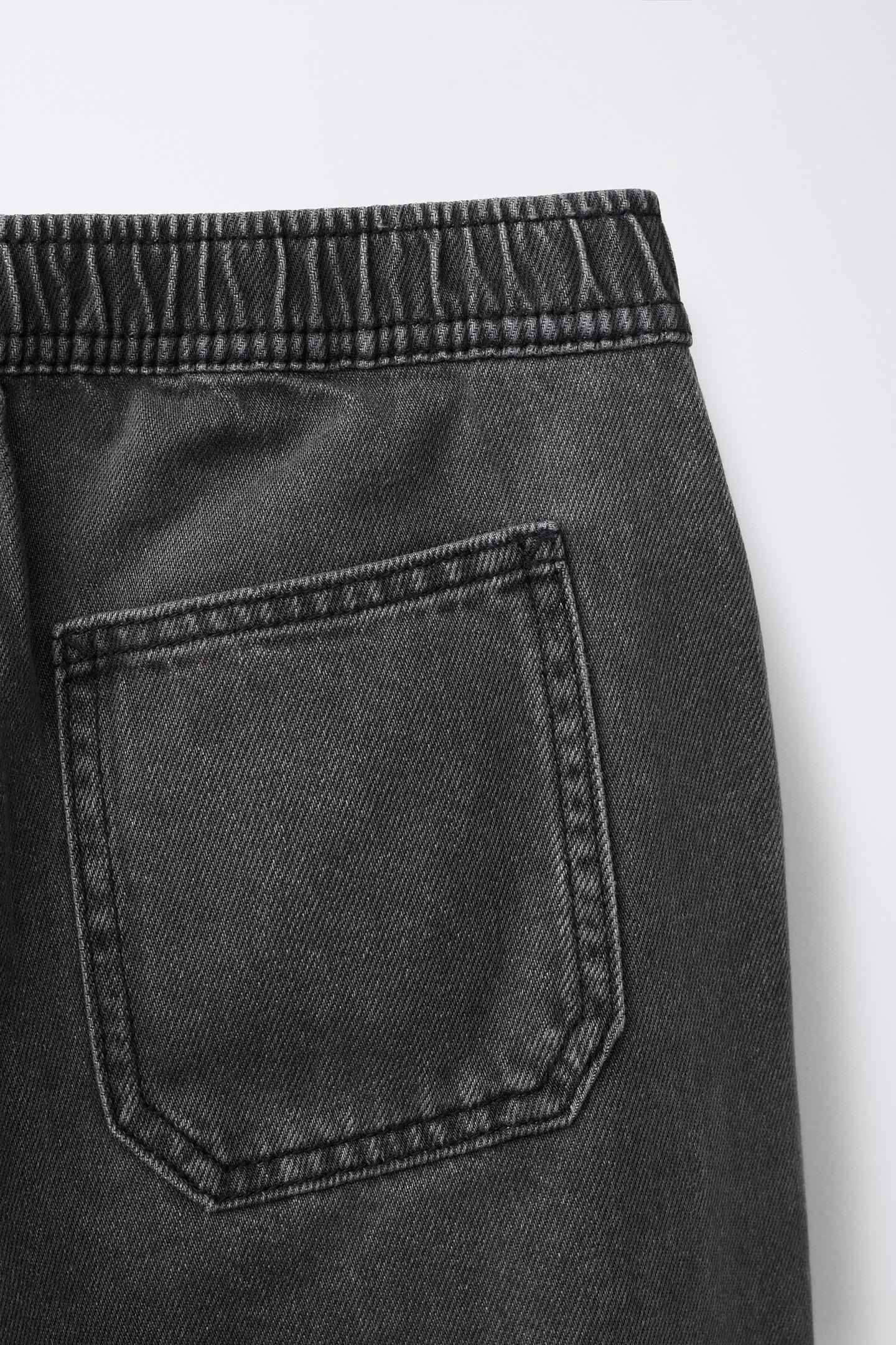 Детские шорты Zara Long Denim Bermuda, цвет: Чёрный — фото 5