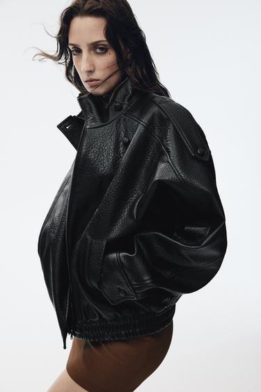 FAUX LEATHER JACKET - Black by Zara - Image 0