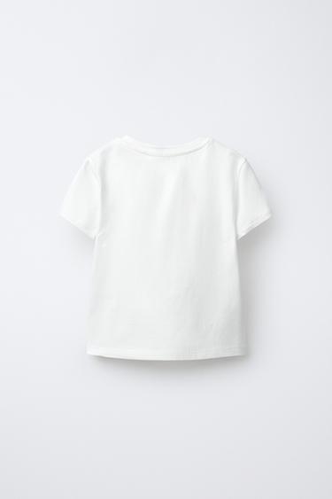 T-SHIRT WITH BEADED BOW - White by Zara - Image 1