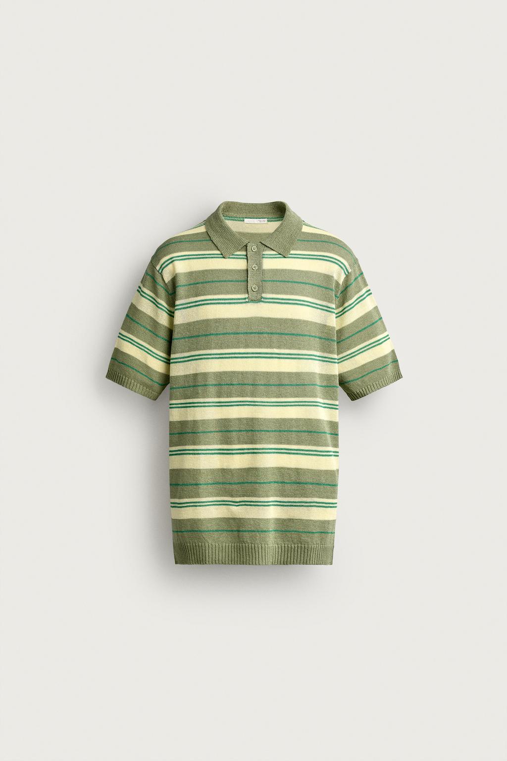 STRIPED JACQUARD KNIT POLO SHIRT