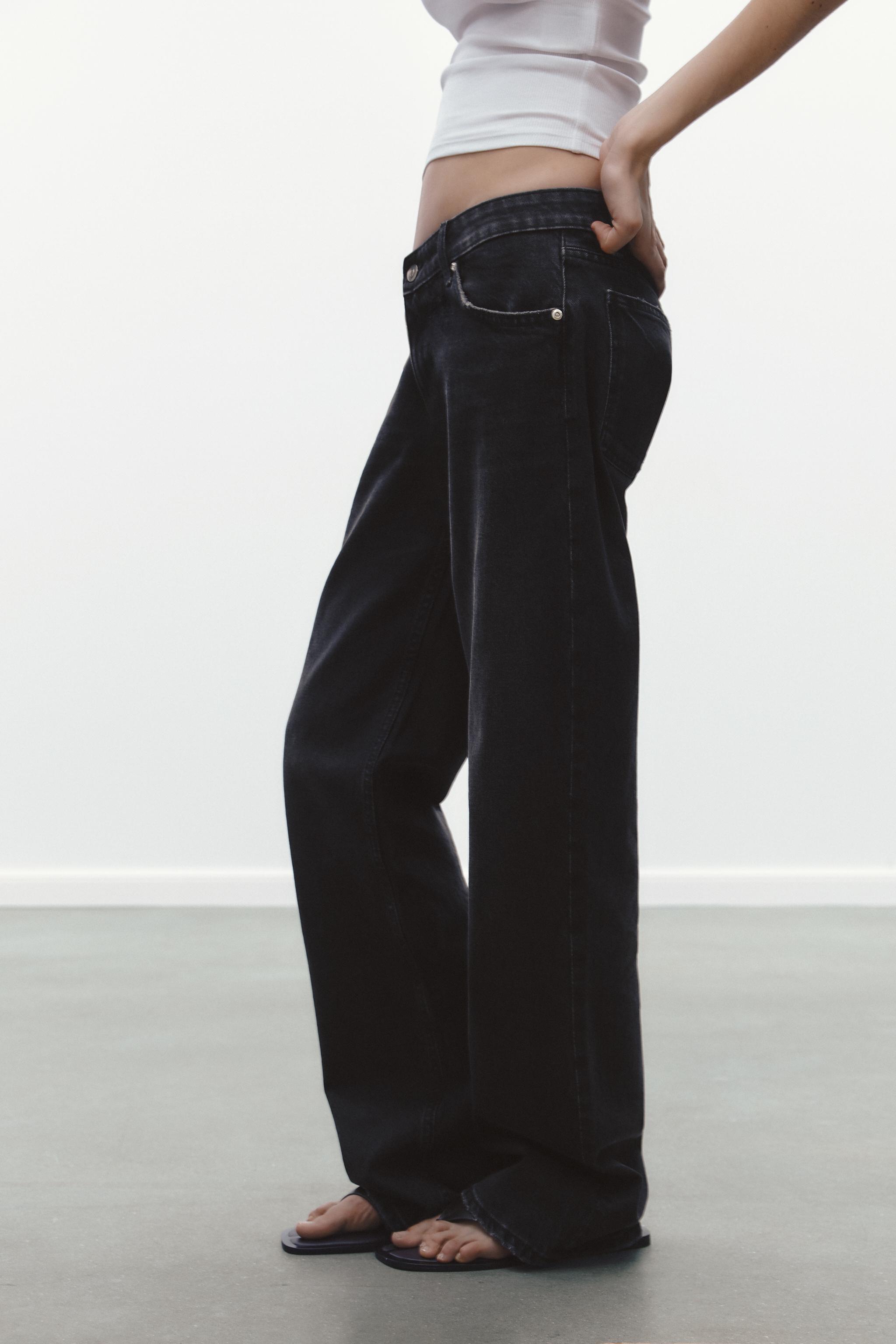 TRF ワイドレッグローライズジーンズ - ホワイト | ZARA Japan
