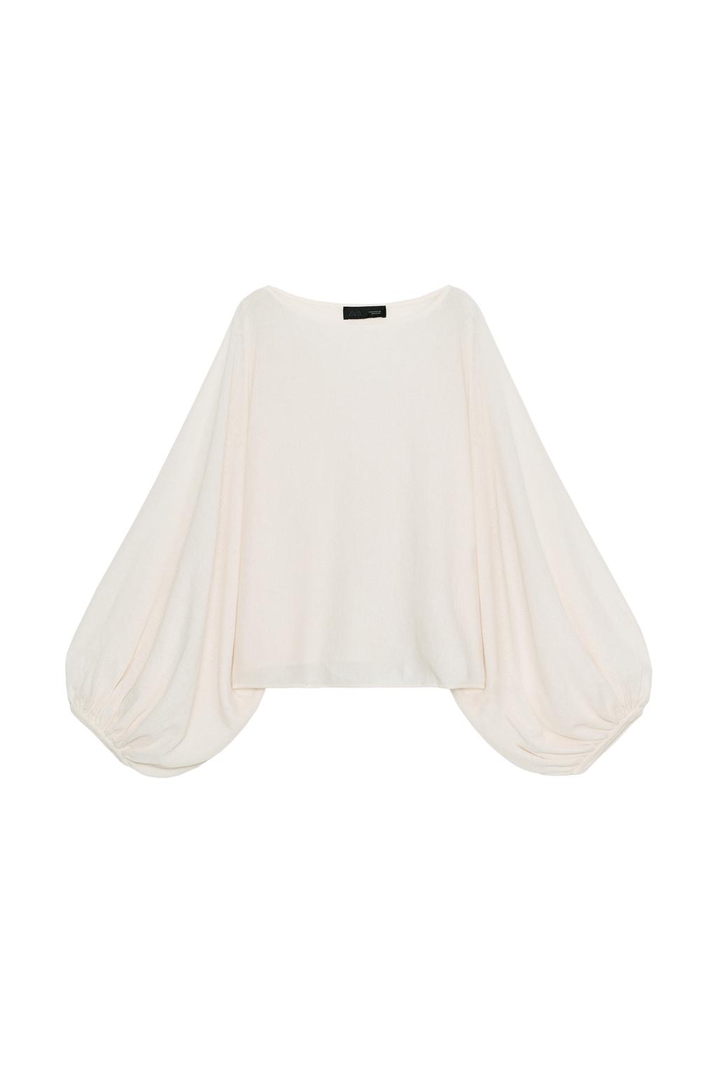 KNIT TOP WITH VOLUME SLEEVES - image 3