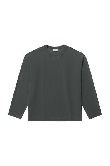 Zara REVERSE EFFECT T-SHIRT - Anthracite grey