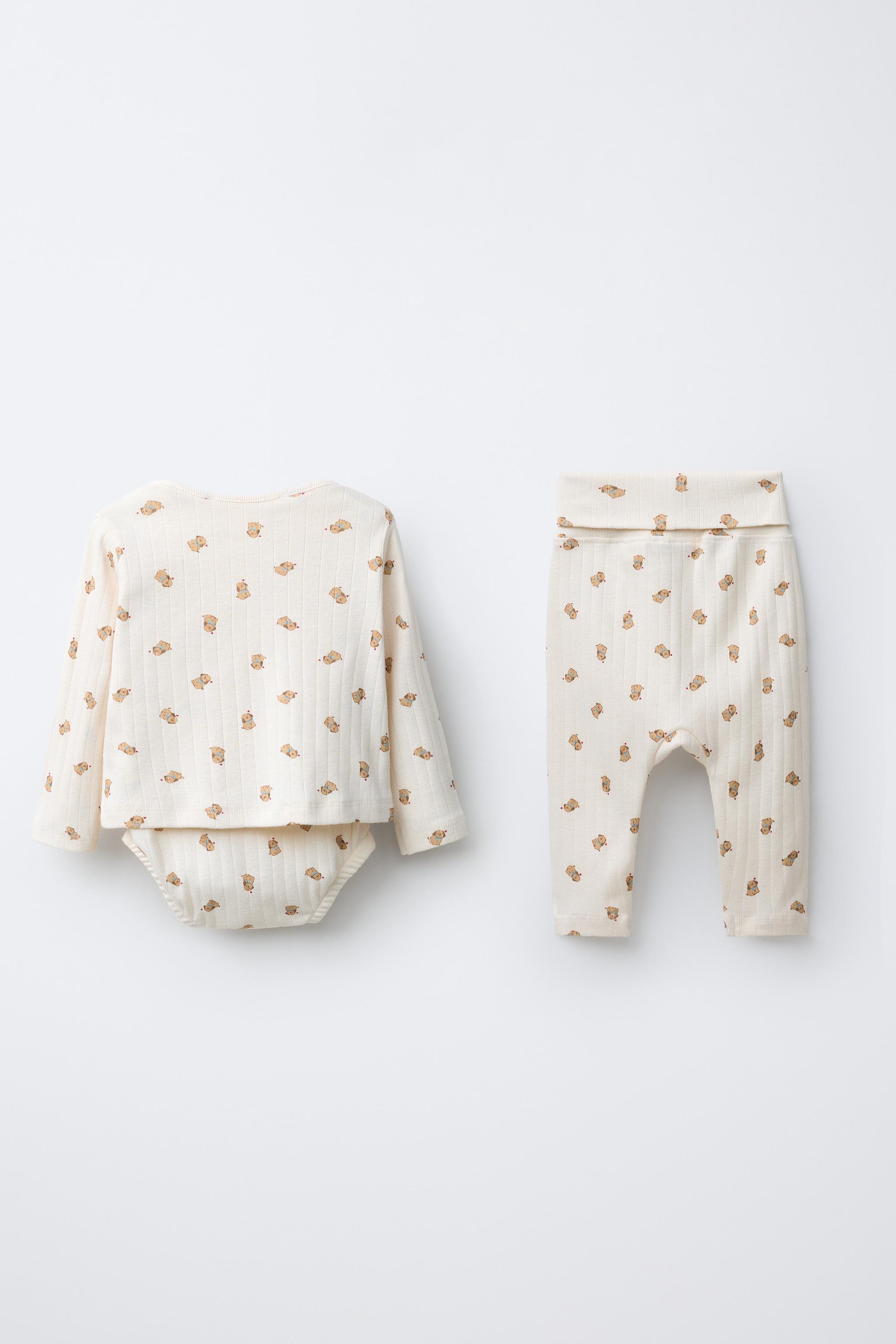 DOG PRINT JACKET, BODYSUIT, AND LEGGINGS SET
