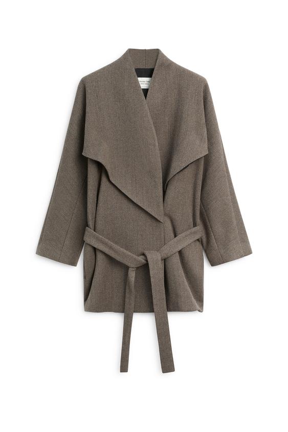 Zara Wool blend belt detail coat - LIMITED EDITION - Black gold - Image 0