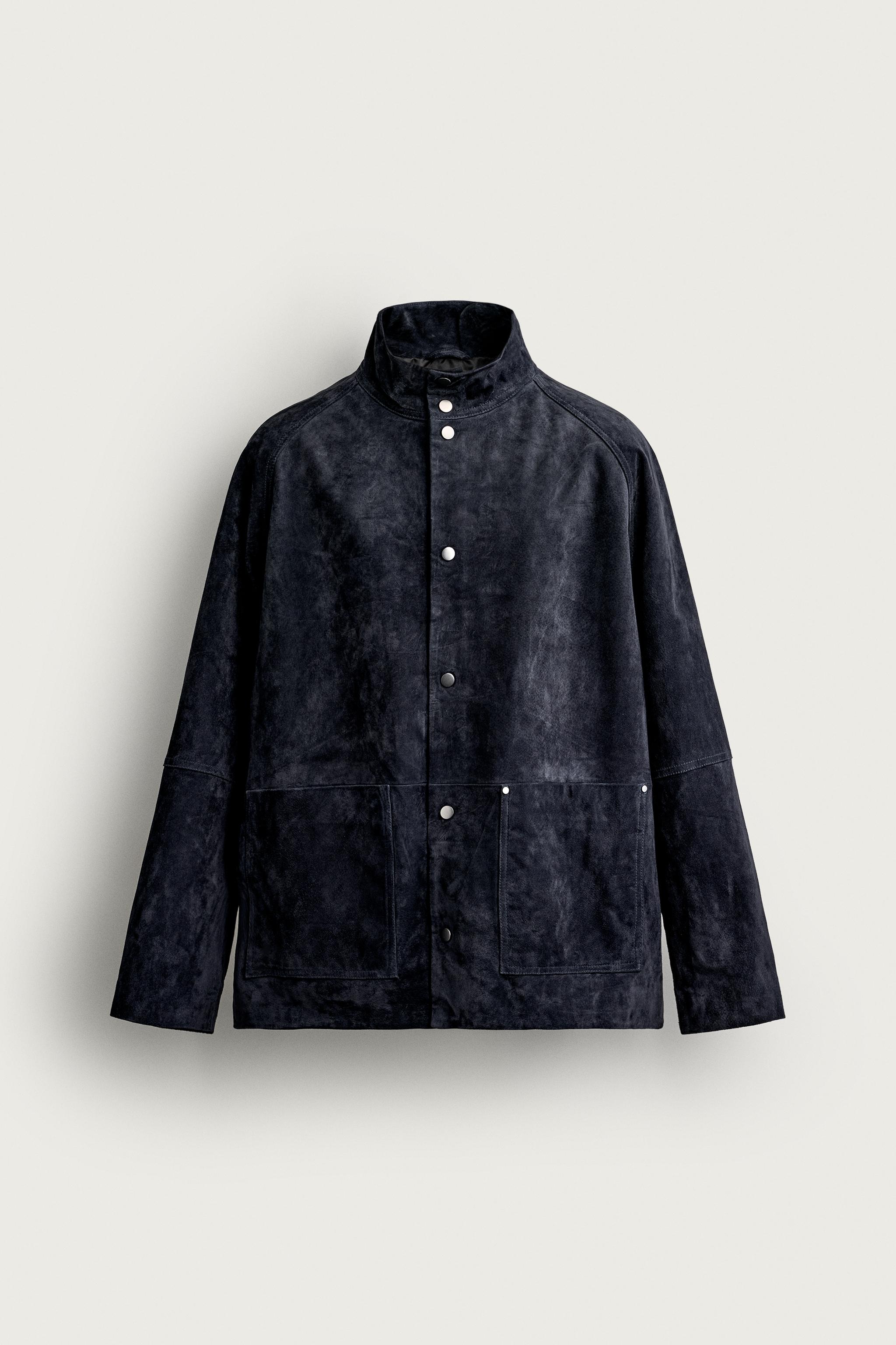RELAXED-FIT SUEDE LEATHER PARKA