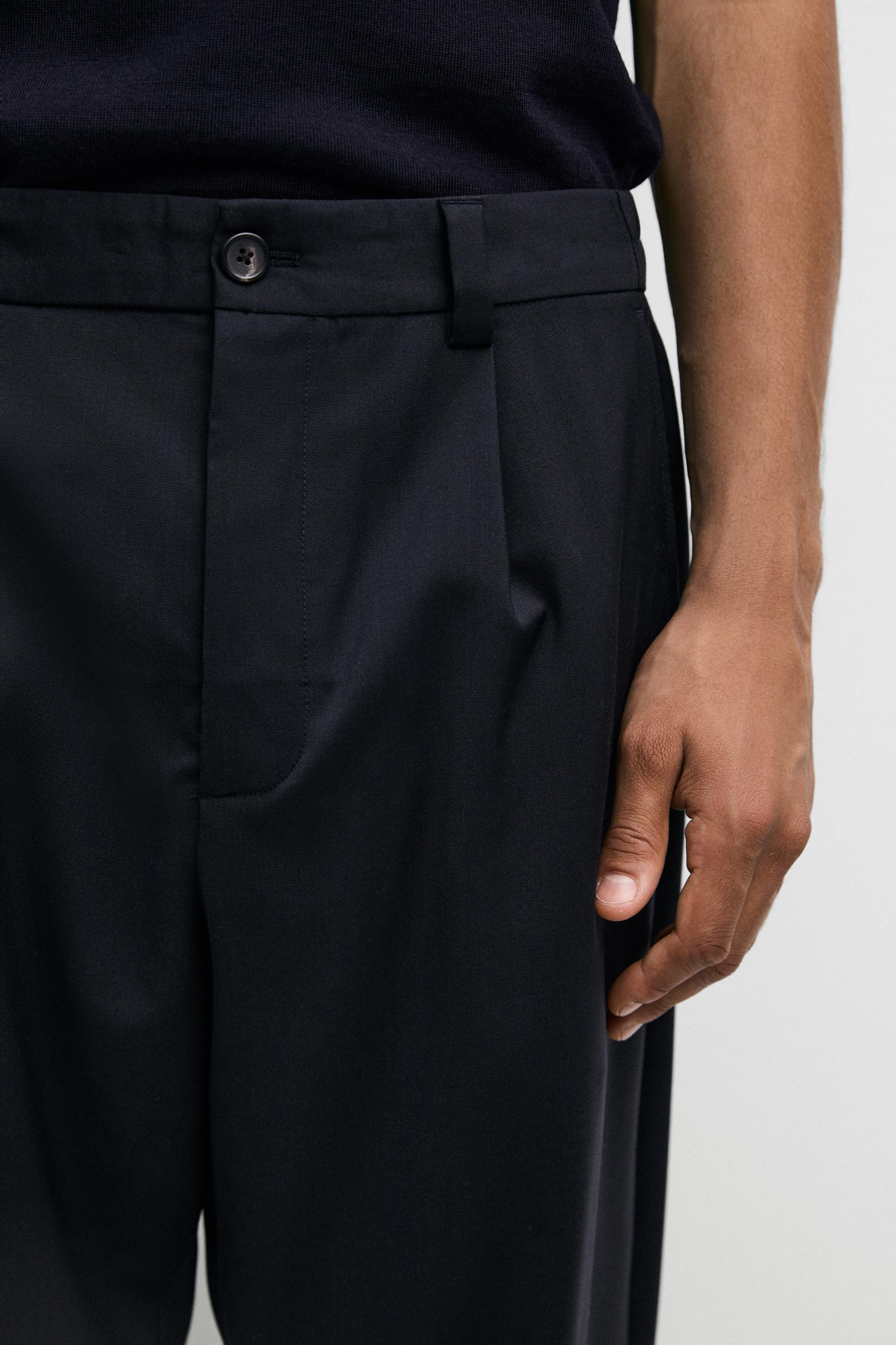 Pantalon straight 100 % laine