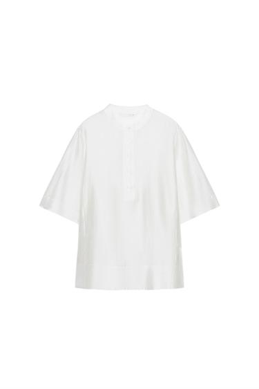 ZW COLLECTION FLOWING SHORT SLEEVE BLOUSE - White by Zara