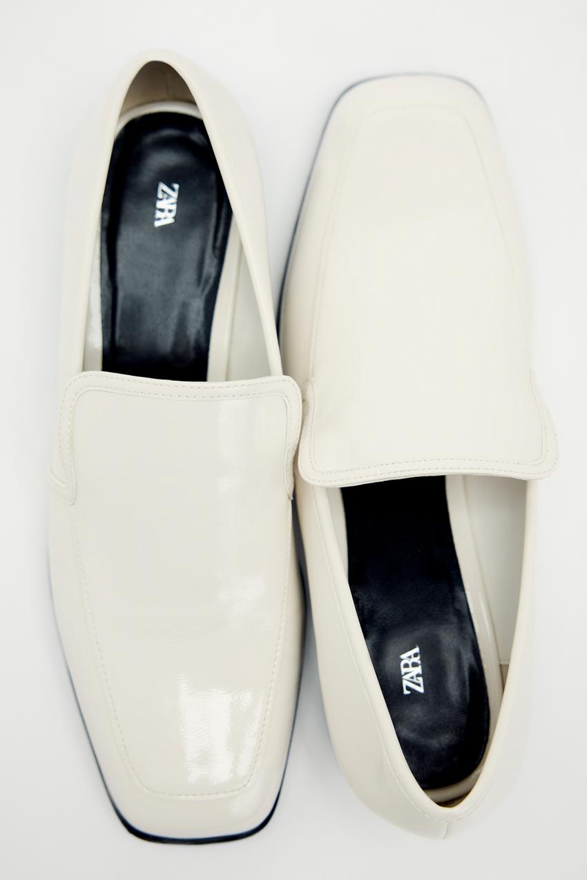 zara silver flat shoes