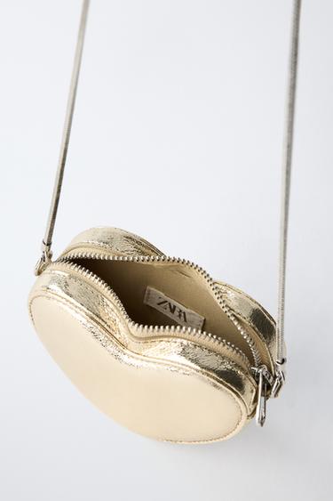 METALLIC HEART CROSSBODY BAG - Gold by Zara - Image 4