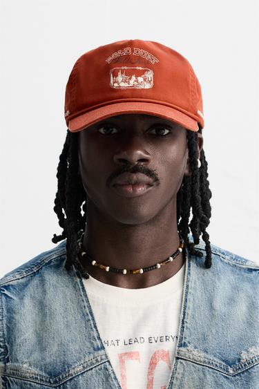 WASHED PRINT CAP - Red by Zara - Image 0