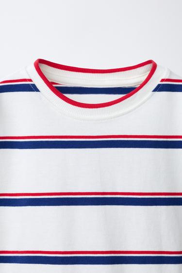 T-SHIRT À RAYURES - Bleu de Zara - Image 2