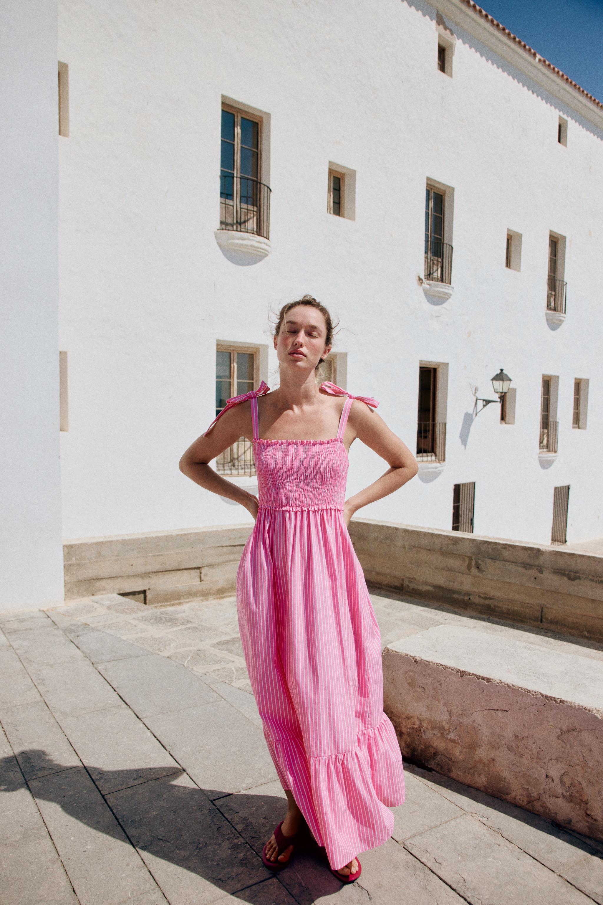 Женские платья Zara STRIPED BOW DRESS