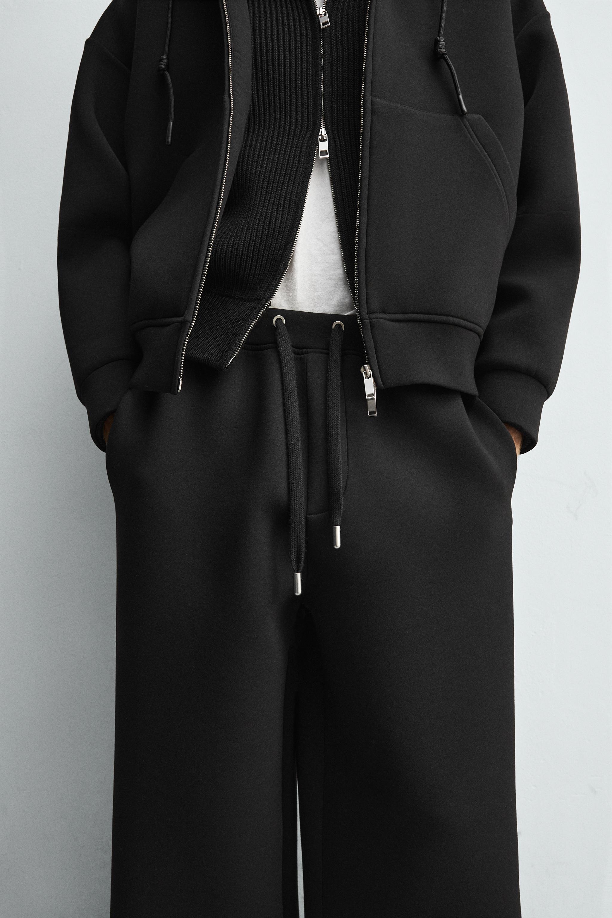 WIDE FIT NEOPRENE EFFECT PANTS