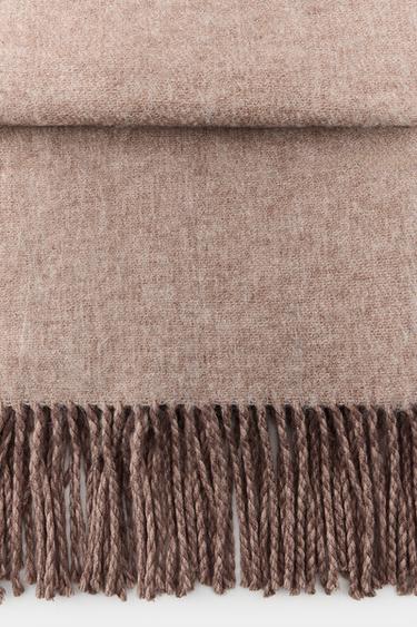 FOULARD SOFT DOUBLE FACE FRANGES - Marron clair de Zara - Image 3