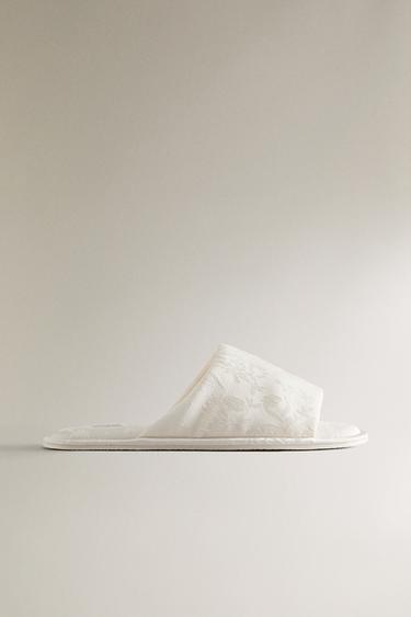 Zara JACQUARD SLIDES - Beige