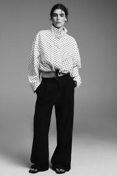 CALÇA FLUIDA COM PREGAS - Preto da Zara