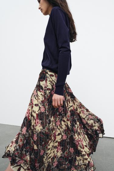 ZW COLLECTION FLORAL PRINT SKIRT - Multicoloured by Zara