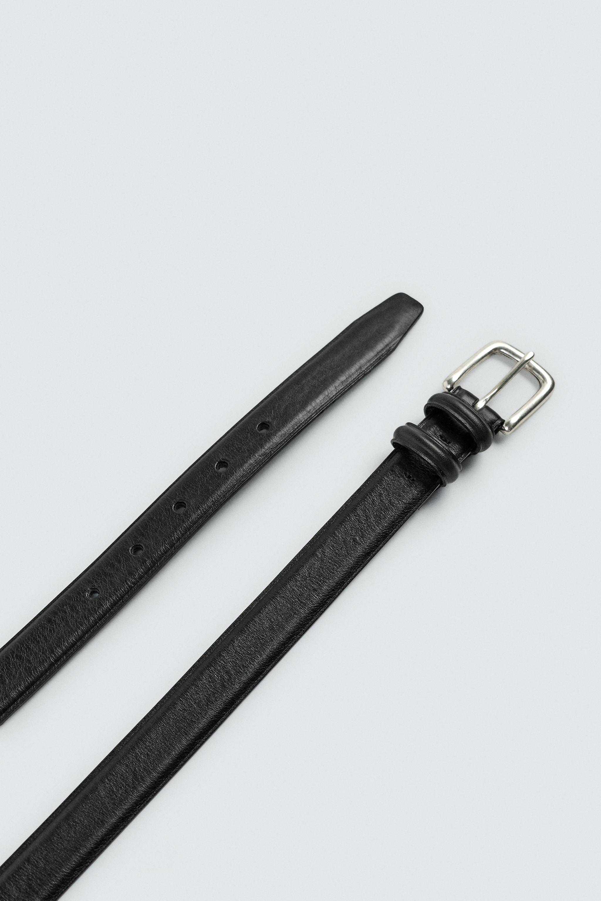 Zara Skinny Black Leather Double Wrap Belt NWT. Zara Black Rectangular Metal Buckle Thin | Mercari main image 4