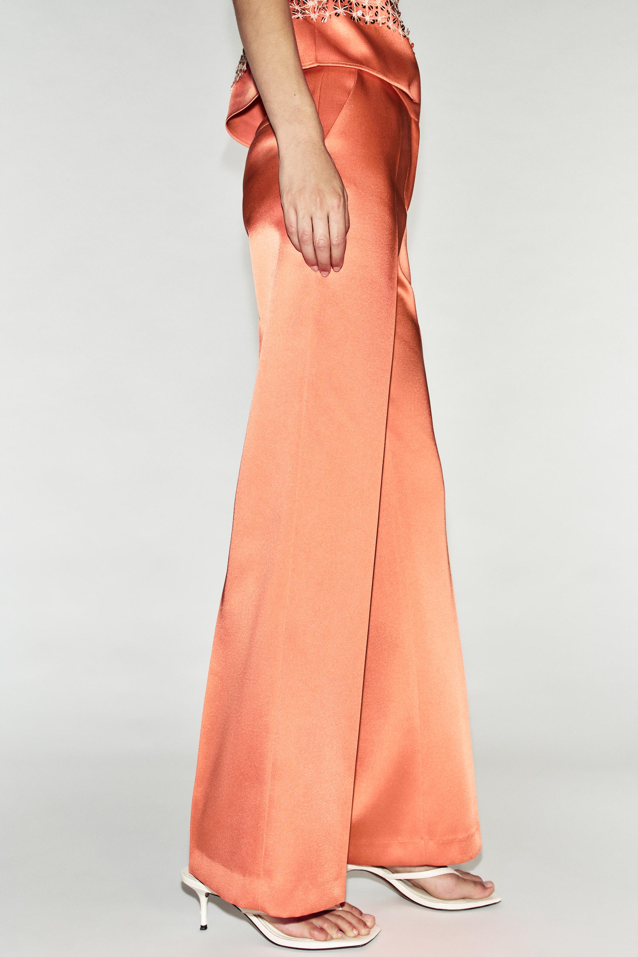 SATIN STRAIGHT-LEG TROUSERS