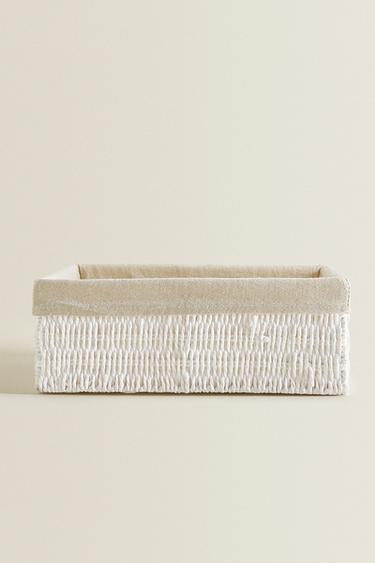 CORBEILLE RECTANGULAIRE TISSU INTÉRIEUR - Blanc de Zara - Image 1