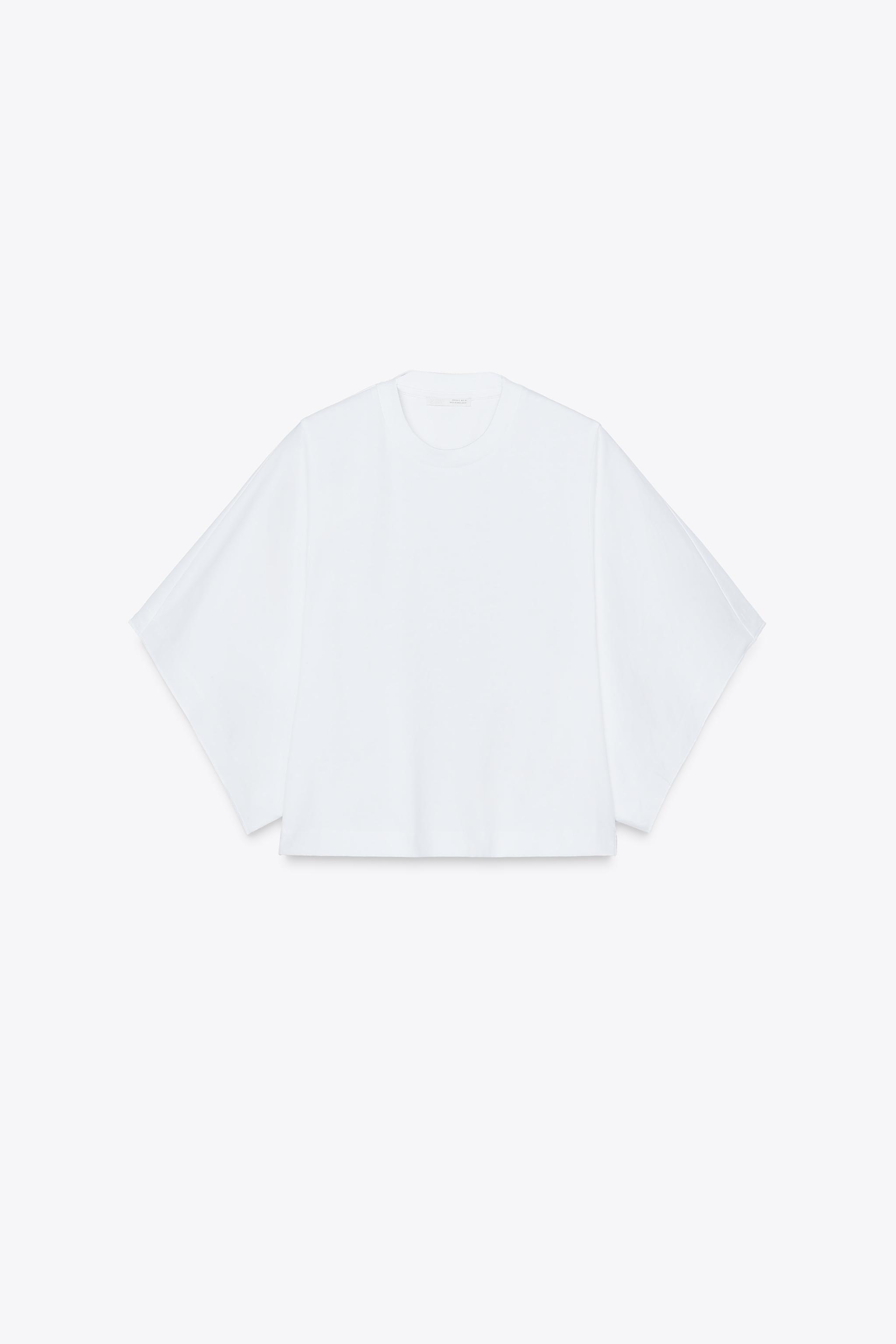 流行に乗ってみませんか? ZARAバットウィングスリーブTシャツ バットウィングスリーブTシャツ - ホワイト | ZARA Japan / 日本