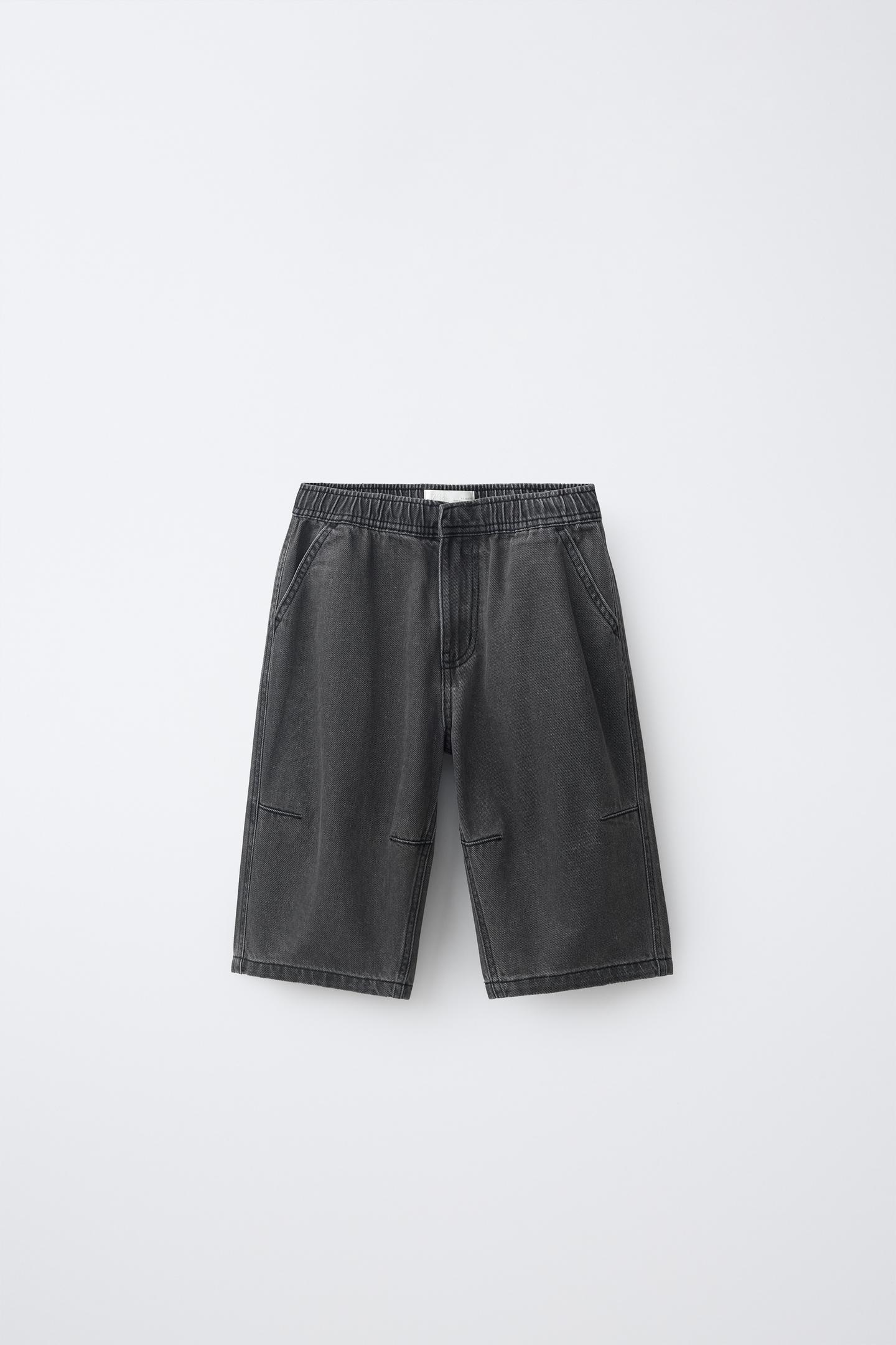 Детские шорты Zara Long Denim Bermuda, цвет: Чёрный — фото 2