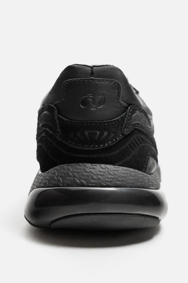 MONOCHROME LEATHER TRAINERS - Black by Zara - Image 2