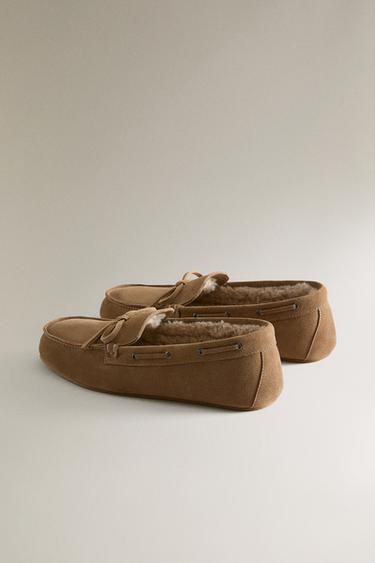 WARM LEATHER MOCCASINS - Brown by Zara - Image 3