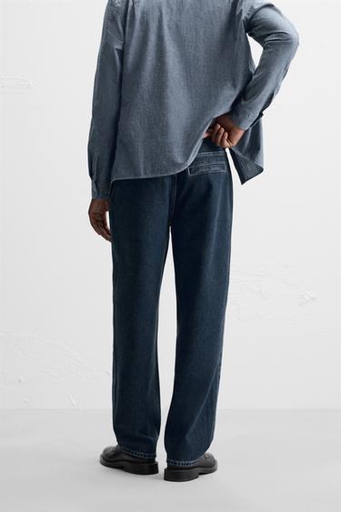 STRAIGHT-LEG CHINO JEANS - Mid-blue by Zara - Image 2