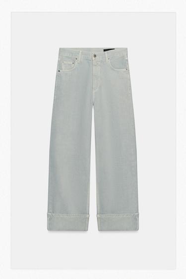 ZW COLLECTION BAGGY MID-WAIST JEANS - Pastel blue by Zara