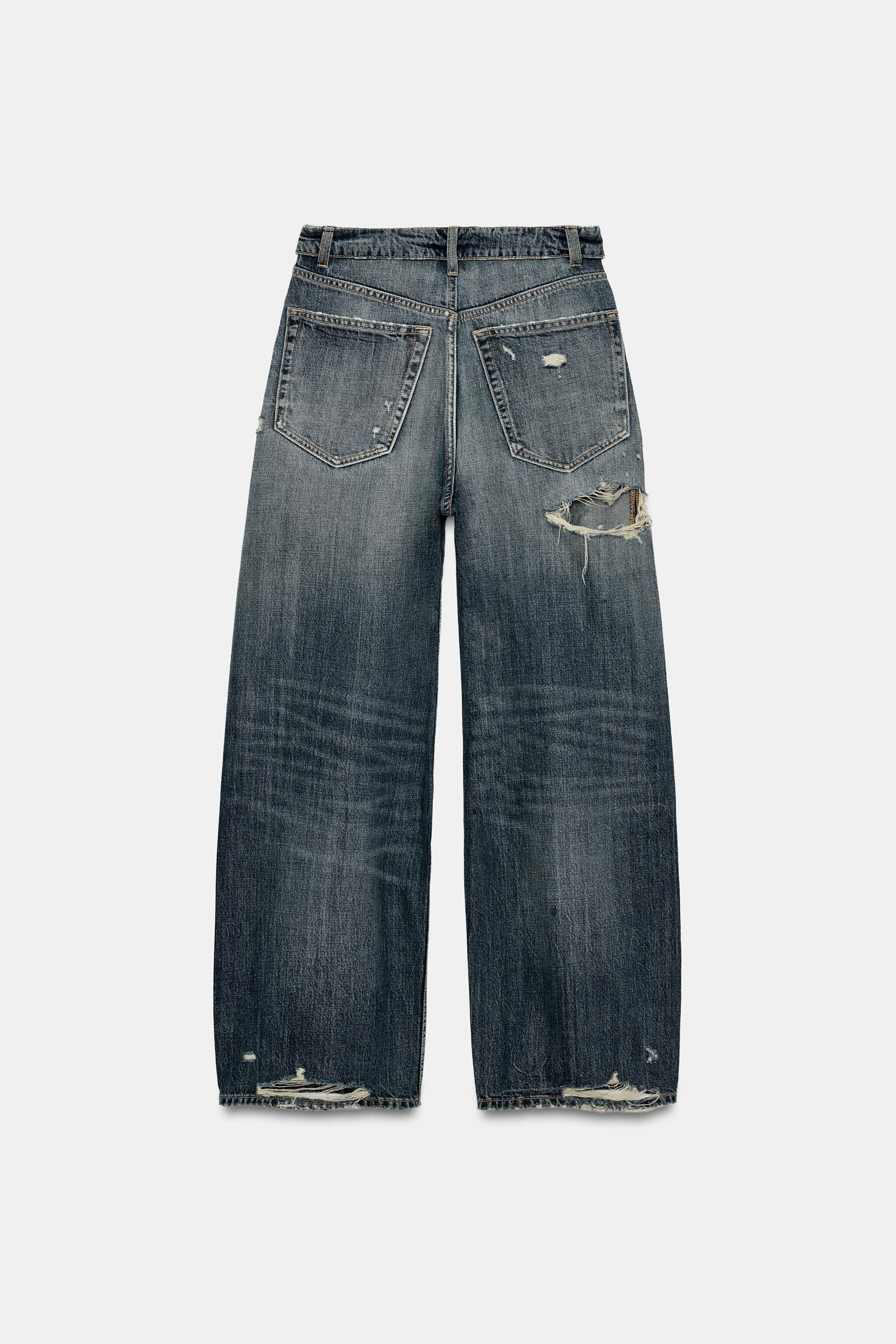 TRF MID-RISE DISTRESSED TURN-UP WAIST JEANS