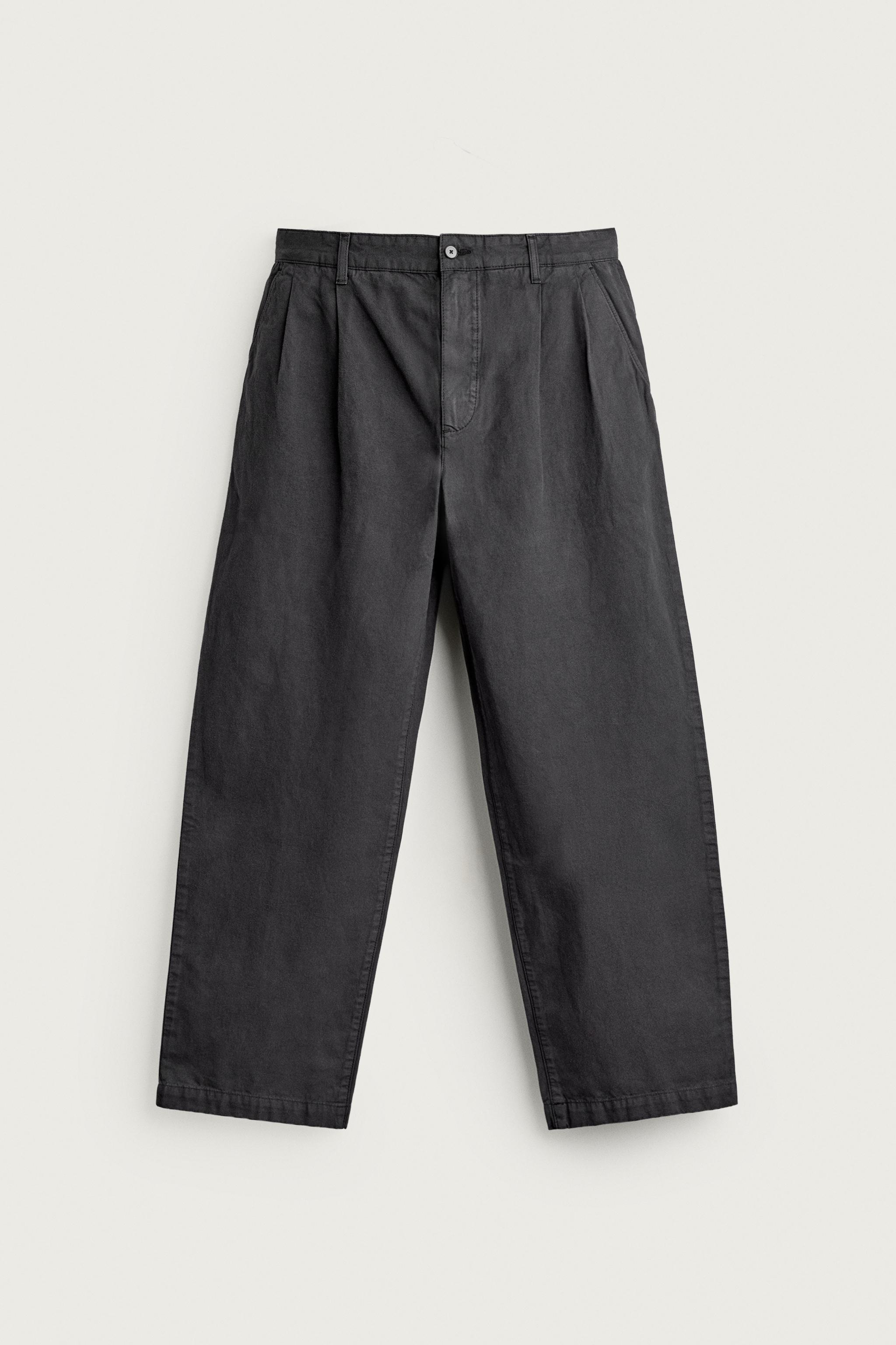 REGULAR-FIT PLEATED CHINO PANTS