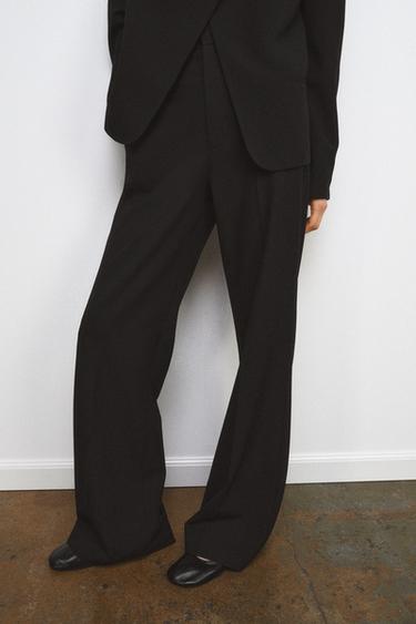 ZW COLLECTION HIGH-WAIST WIDE-LEG TROUSERS - Black by Zara