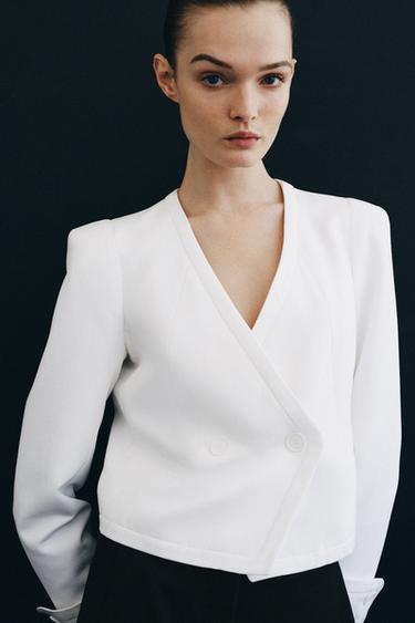 BLAZER CRUZADA ZW COLLECTION - Blanco de Zara