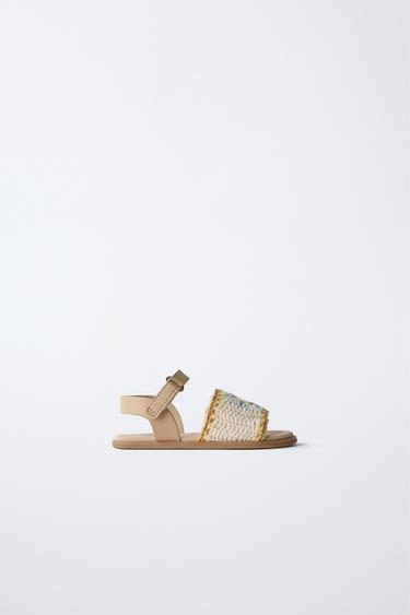 XĂNG ĐAN QUAI LEN MÓC BAREFOOT - Nâu từ Zara - Hình ảnh 0