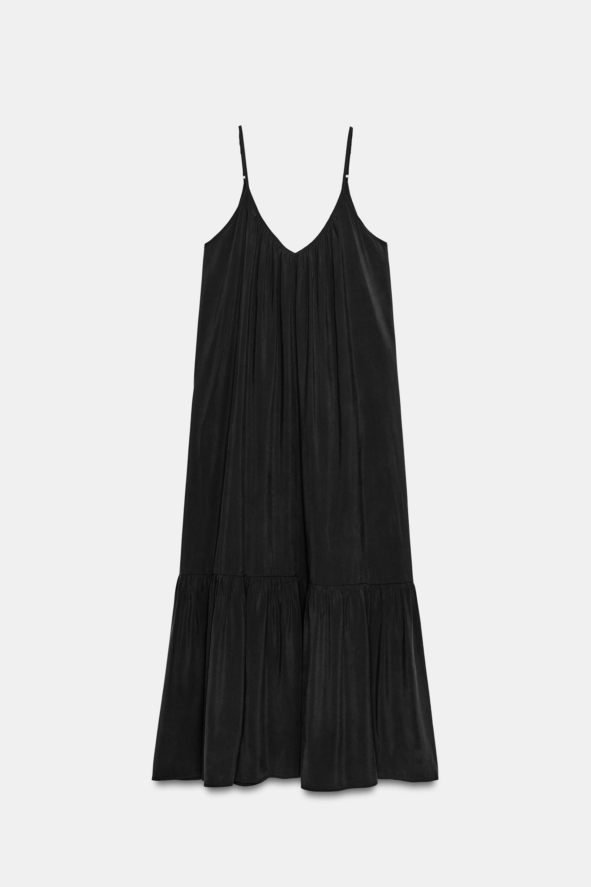Женские платья Zara FLOWY RUFFLED MIDI DRESS — фото 3