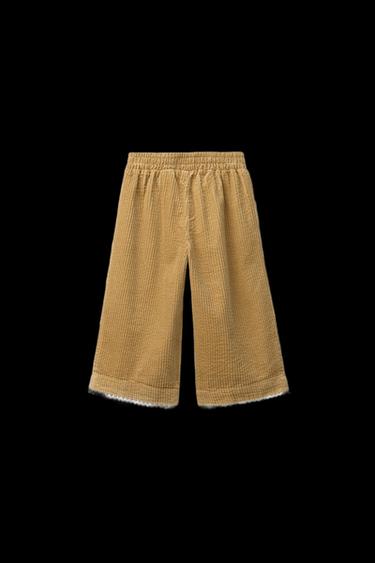 Zara CORDUROY LACE CULOTTES - Ocher